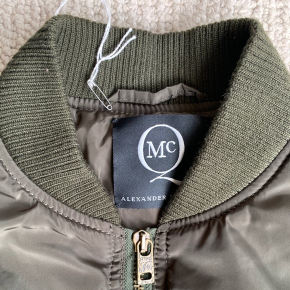 Alexander McQueen Army green crop bomber jacket - Picture 4 of 6